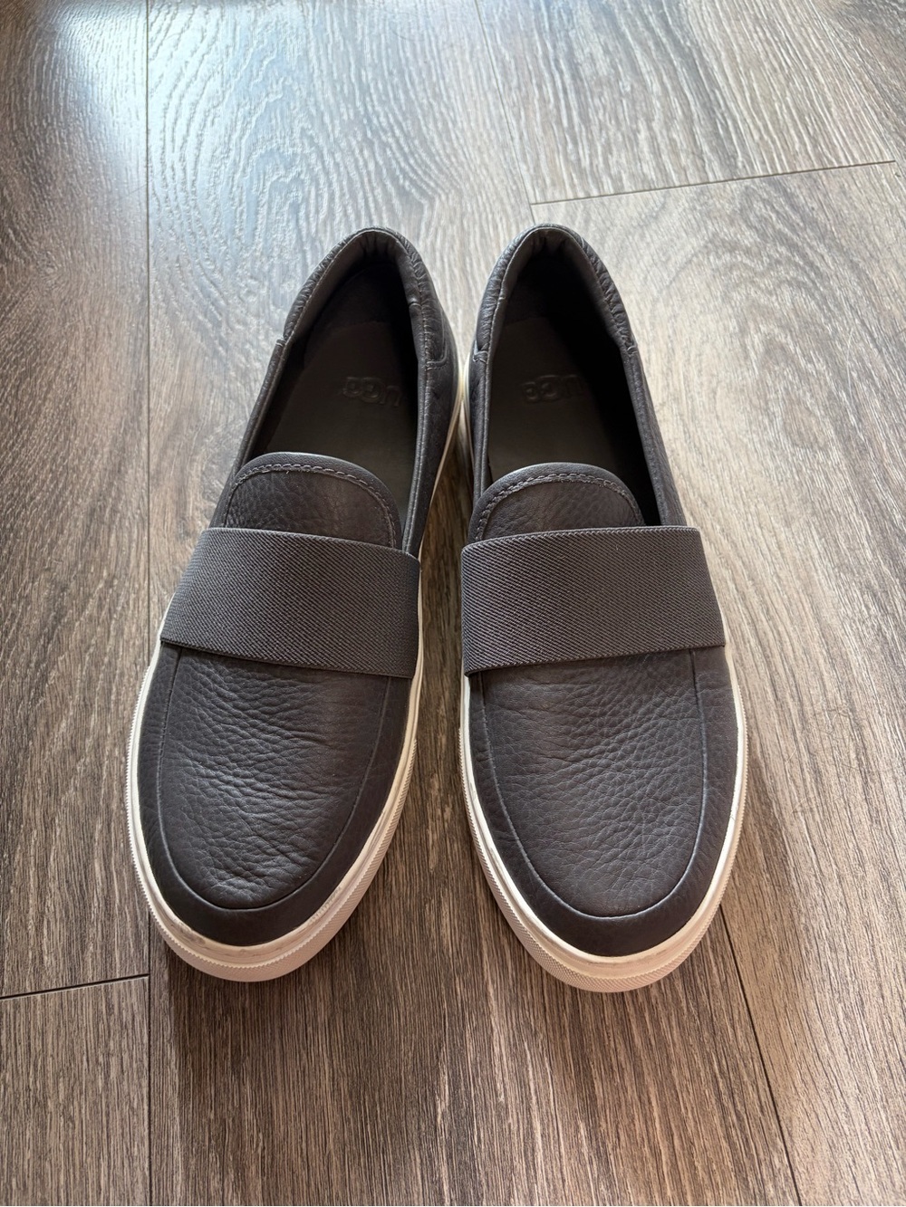 UGG Women's Slip-On Sneakers in Dark Brown with White Sole
